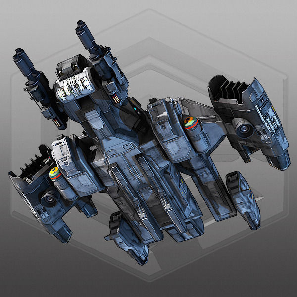 SciFi Dropship  Low-poly 3D model_4