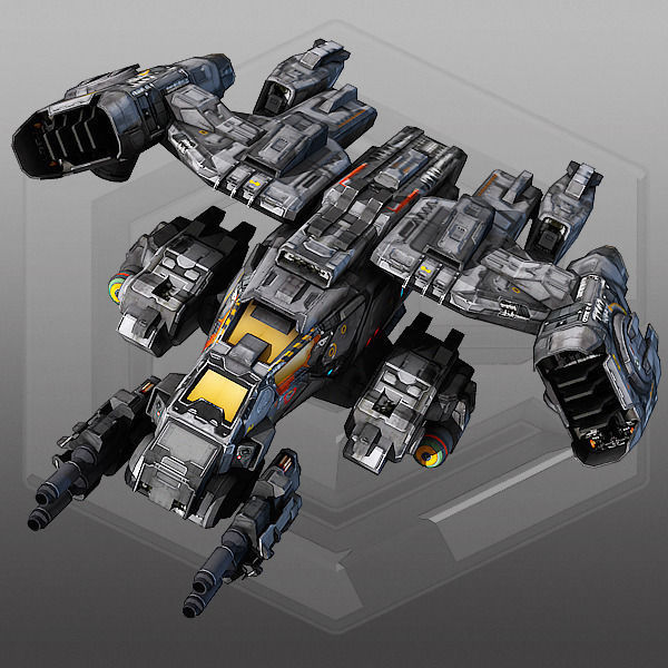 SciFi Dropship  Low-poly 3D model_1