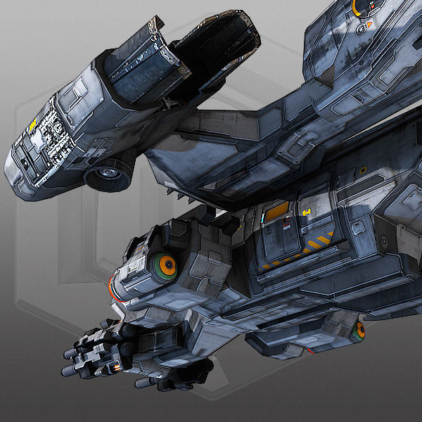 SciFi Dropship  Low-poly 3D model_6