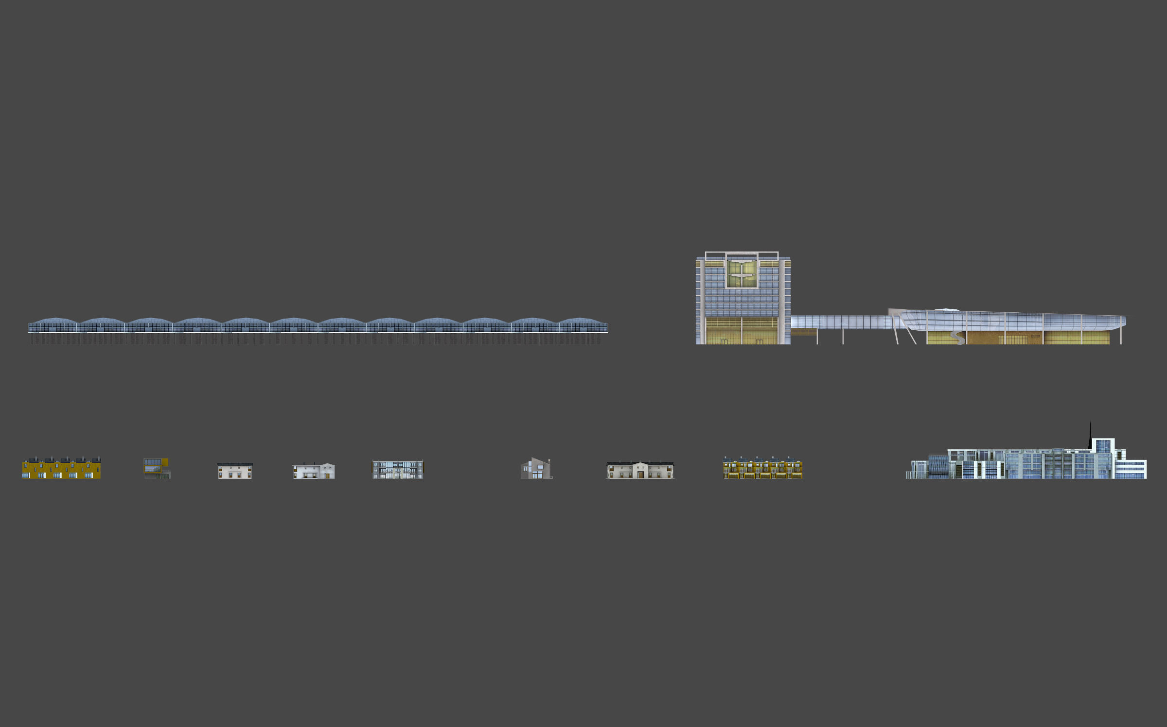 120 lowpoly buildings Low-poly 3D model_29