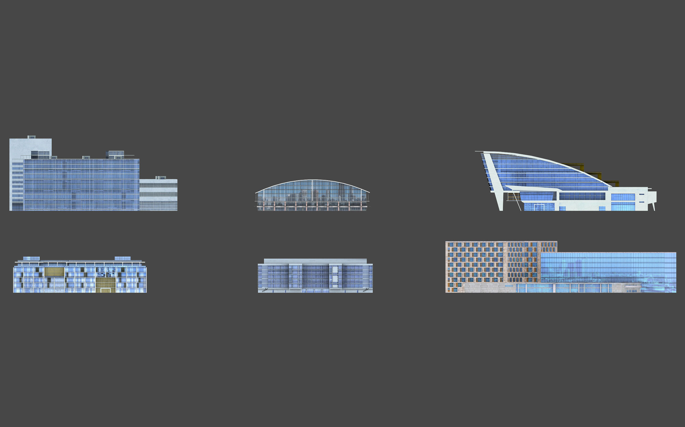 120 lowpoly buildings Low-poly 3D model_33