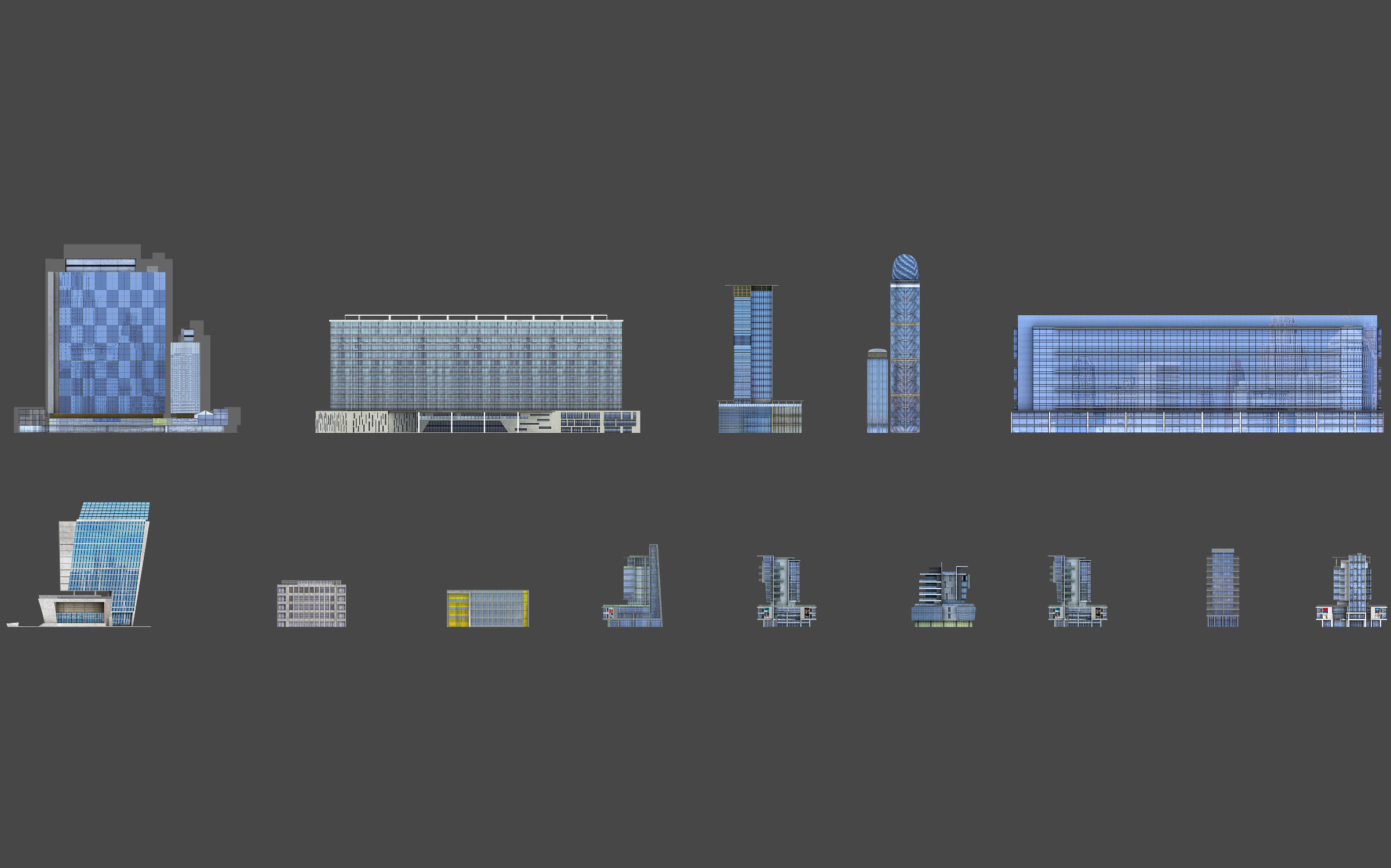 120 lowpoly buildings Low-poly 3D model_27