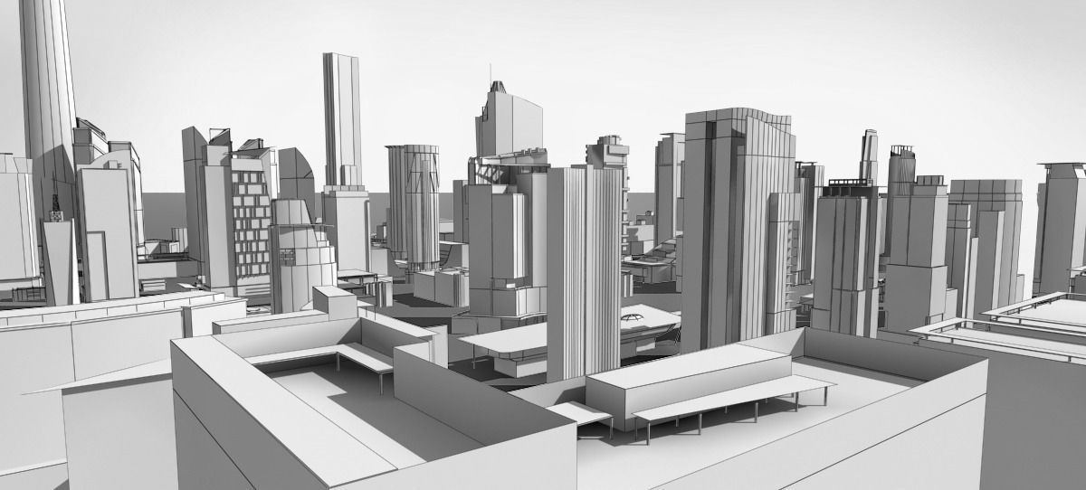 120 lowpoly buildings Low-poly 3D model_16