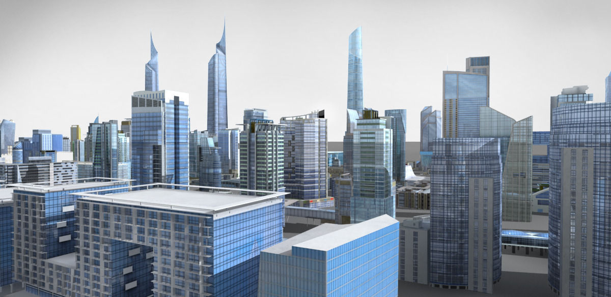 120 lowpoly buildings Low-poly 3D model_18