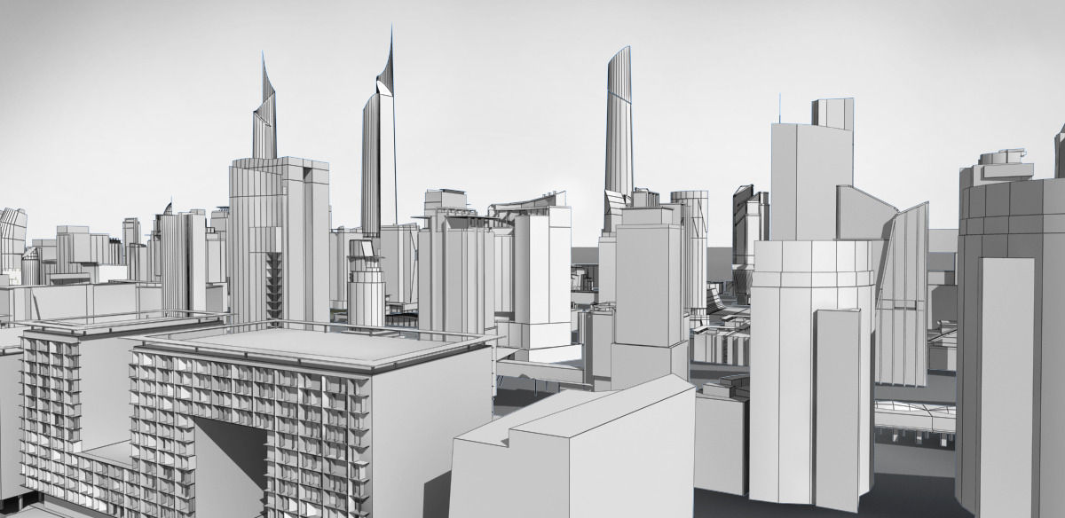 120 lowpoly buildings Low-poly 3D model_17