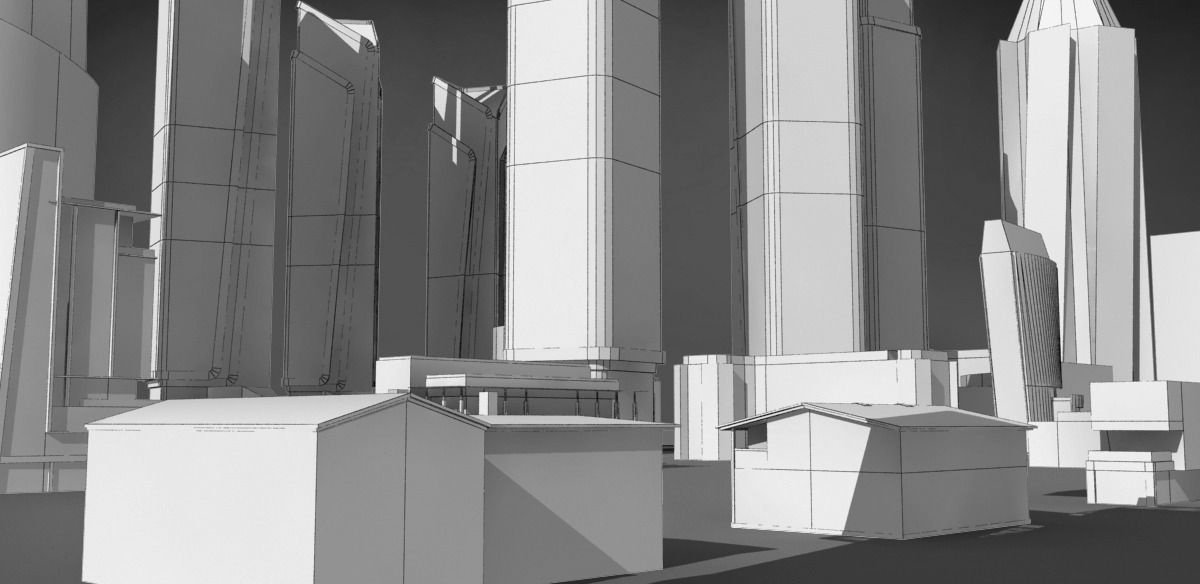 120 lowpoly buildings Low-poly 3D model_4