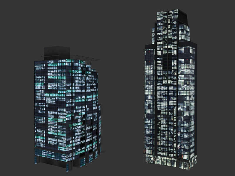 lowpoly buildings set1  Low-poly 3D model_5