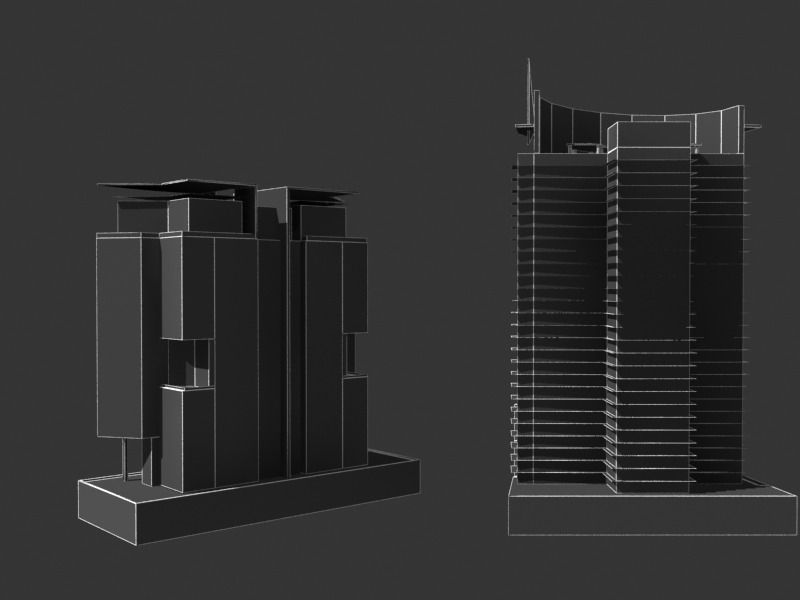 lowpoly buildings set1  Low-poly 3D model_28