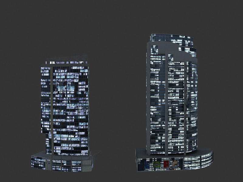 lowpoly buildings set1  Low-poly 3D model_24