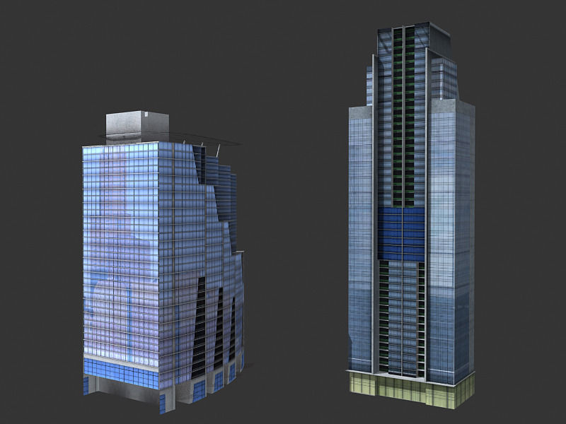 lowpoly buildings set1  Low-poly 3D model_4