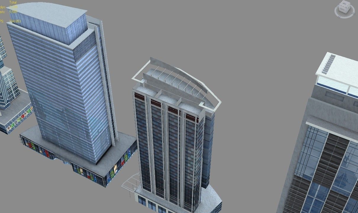 lowpoly buildings set1  Low-poly 3D model_37