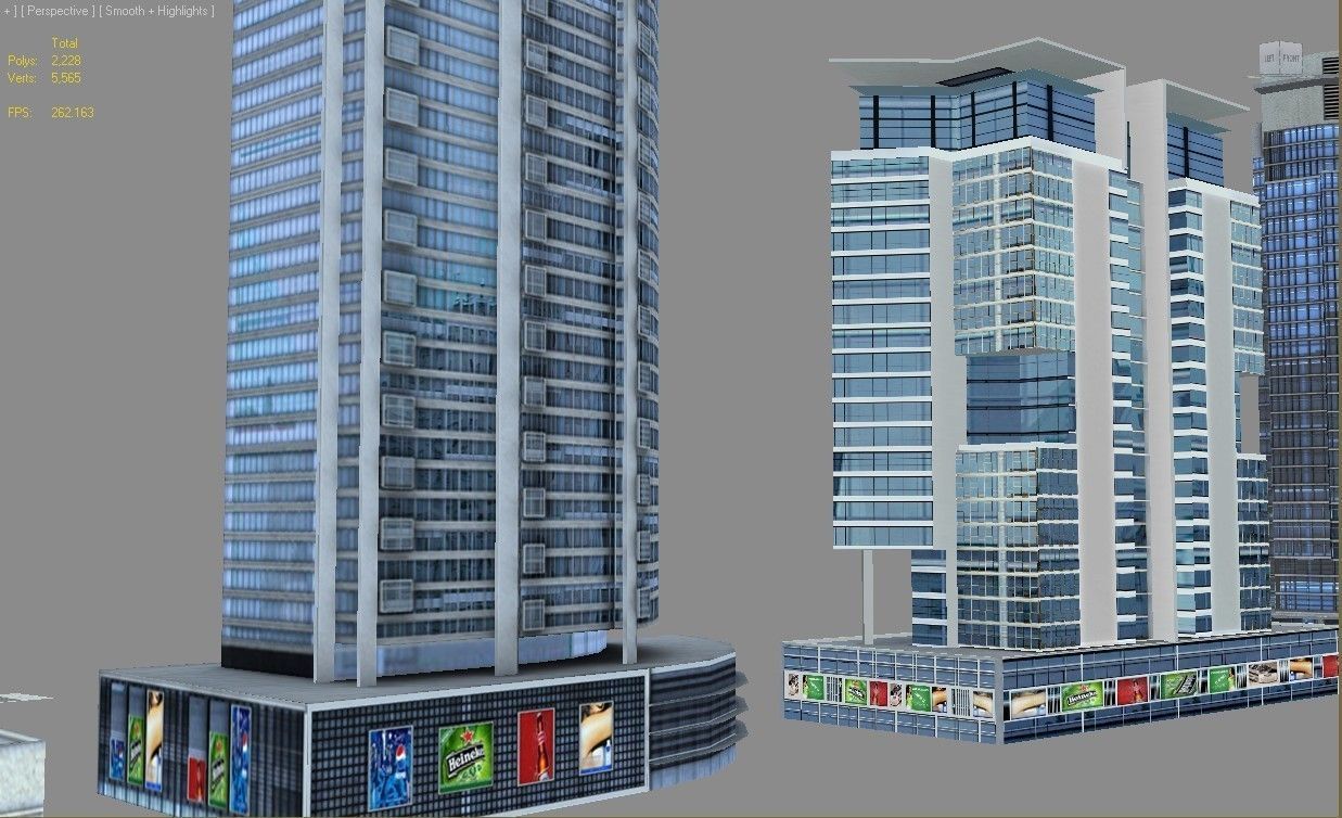 lowpoly buildings set1  Low-poly 3D model_35