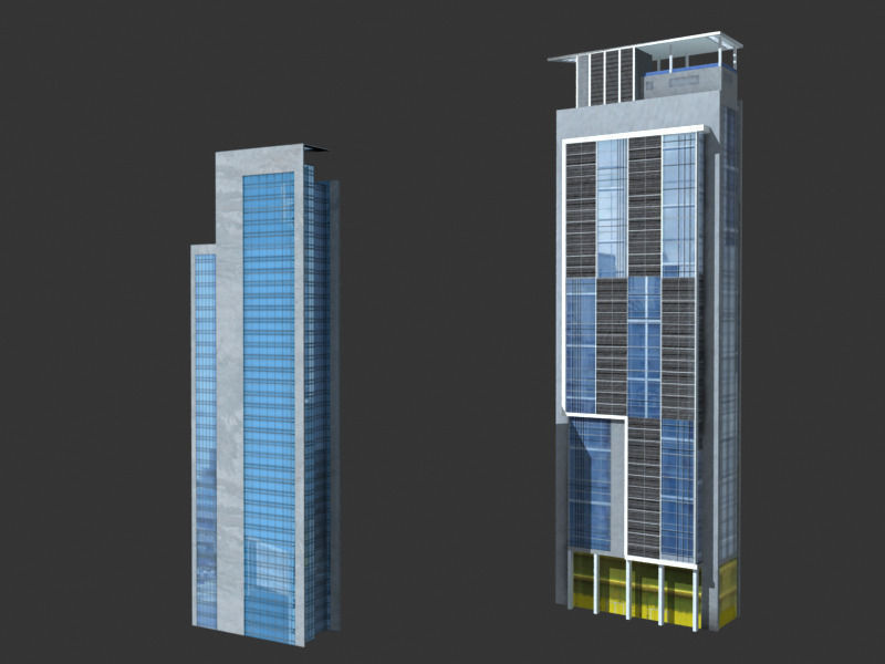 lowpoly buildings set1  Low-poly 3D model_14