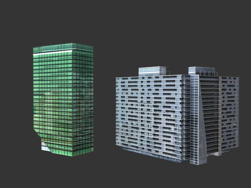lowpoly buildings set1  Low-poly 3D model_11
