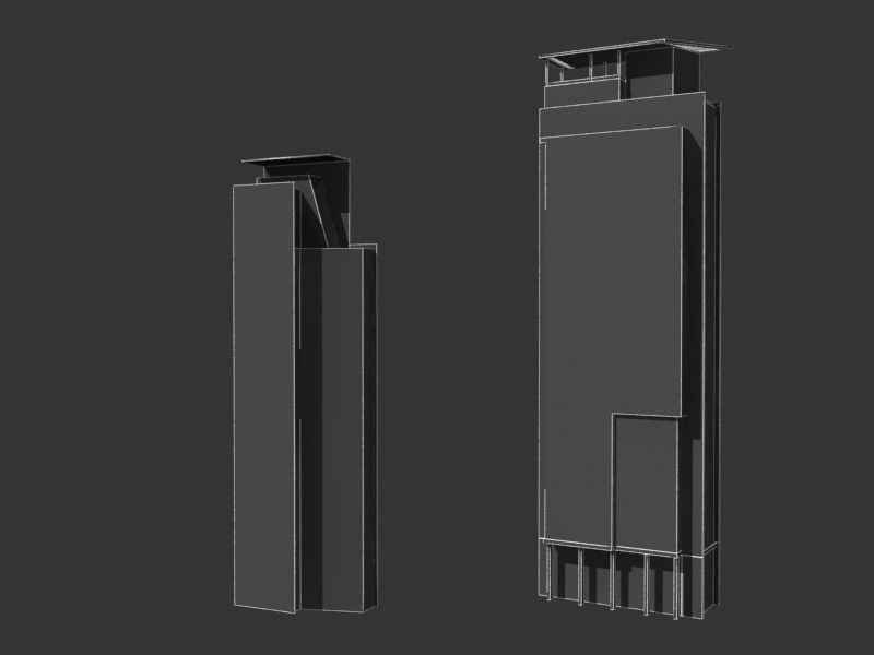 lowpoly buildings set1  Low-poly 3D model_19