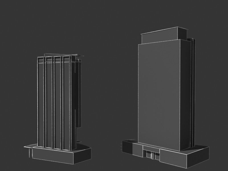 lowpoly buildings set1  Low-poly 3D model_23