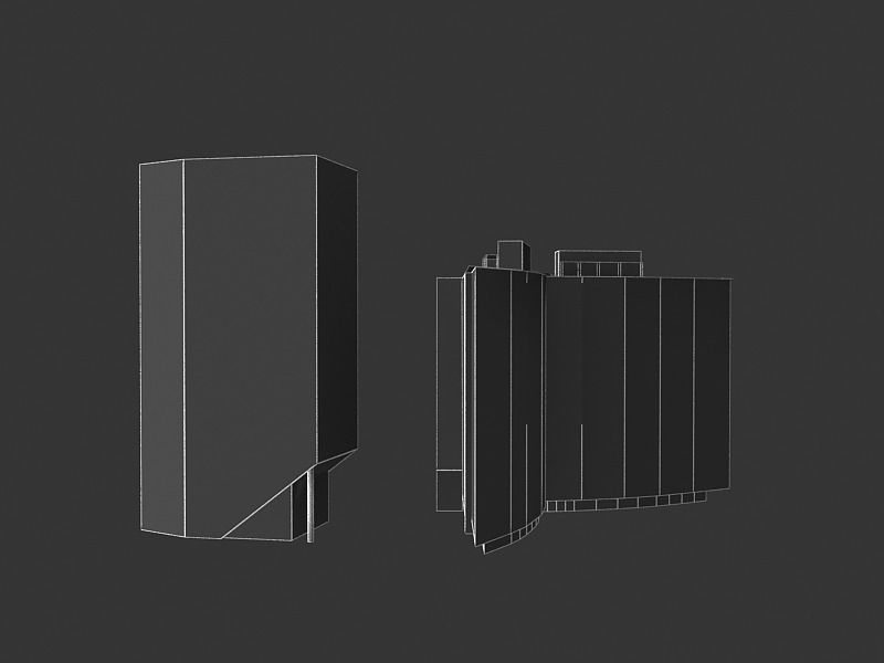 lowpoly buildings set1  Low-poly 3D model_9