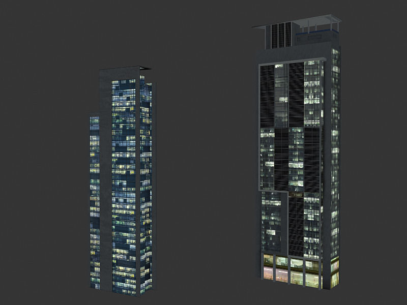 lowpoly buildings set1  Low-poly 3D model_17