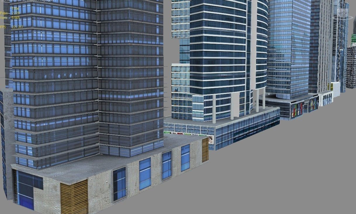 lowpoly buildings set1  Low-poly 3D model_36