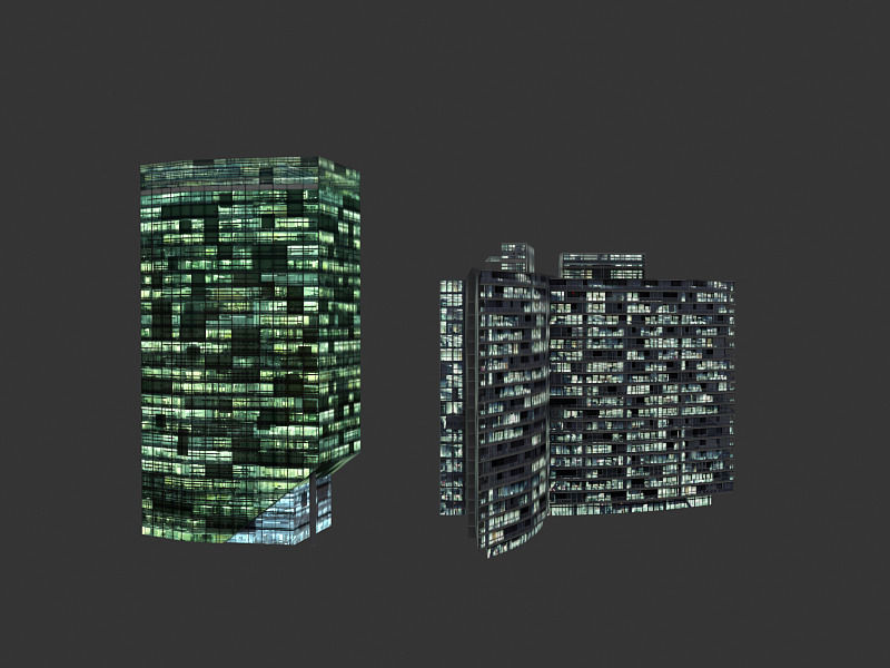 lowpoly buildings set1  Low-poly 3D model_8