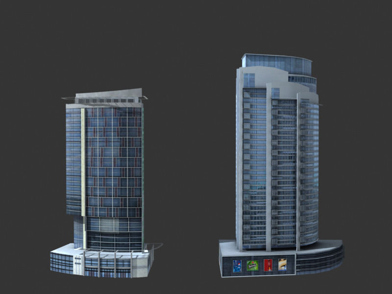 lowpoly buildings set1  Low-poly 3D model_22