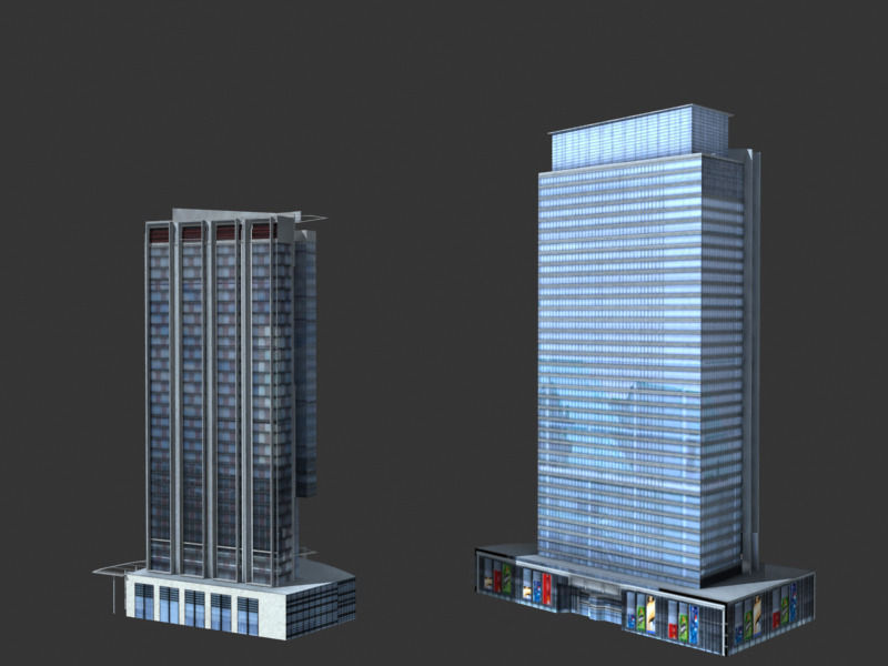 lowpoly buildings set1  Low-poly 3D model_26