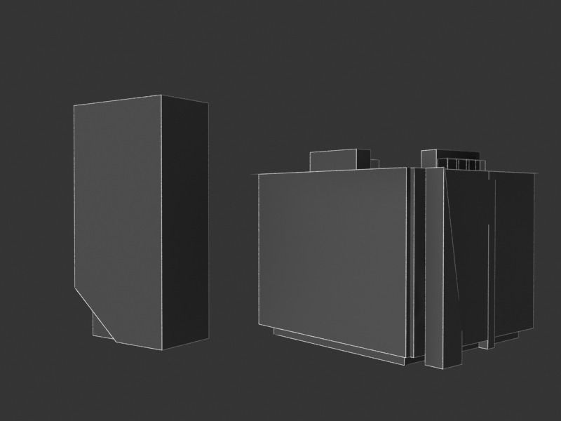 lowpoly buildings set1  Low-poly 3D model_15