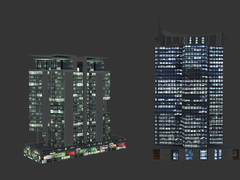 lowpoly buildings set1  Low-poly 3D model_29