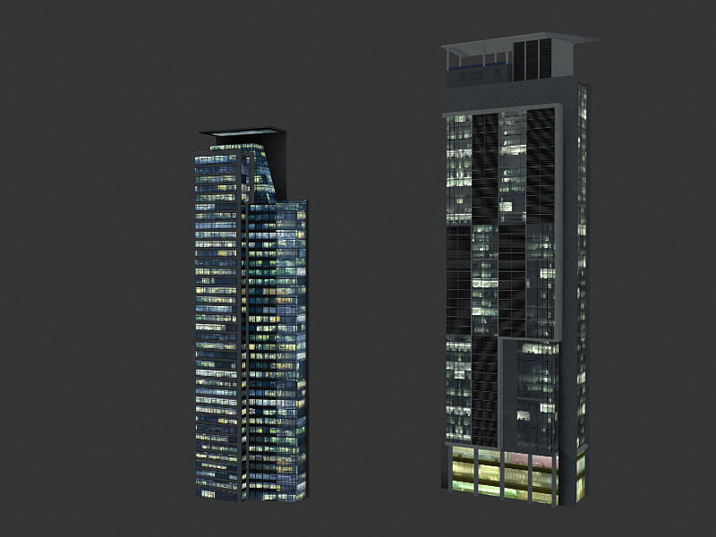lowpoly buildings set1  Low-poly 3D model_18