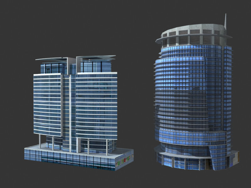 lowpoly buildings set1  Low-poly 3D model_31