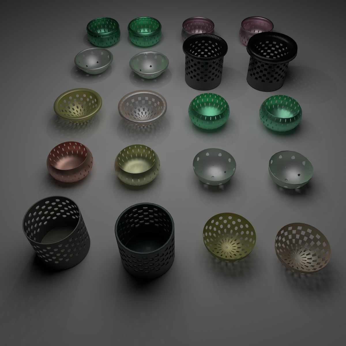 Basket Collection bowl with holes in it 3D model_4