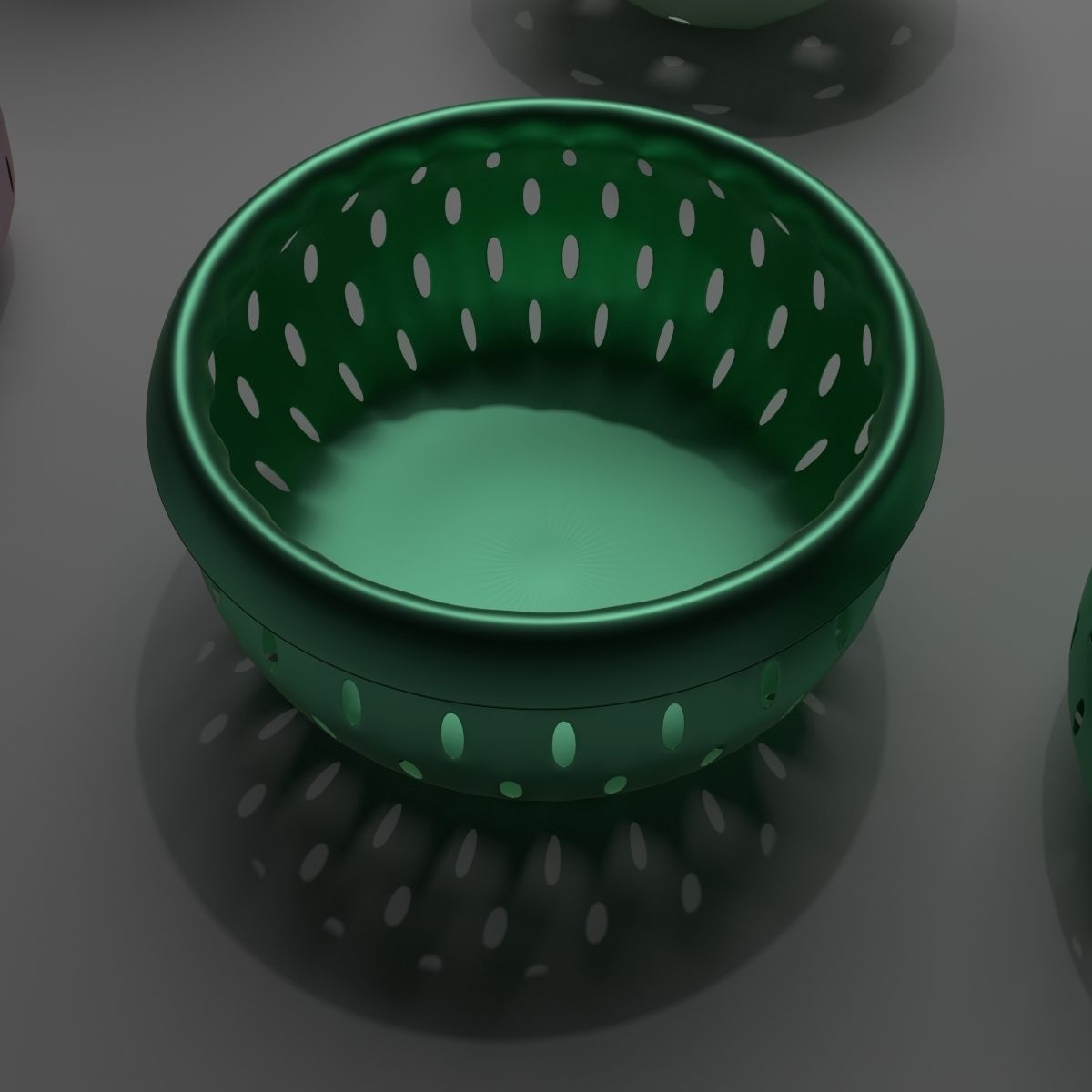 Basket Collection bowl with holes in it 3D model_8