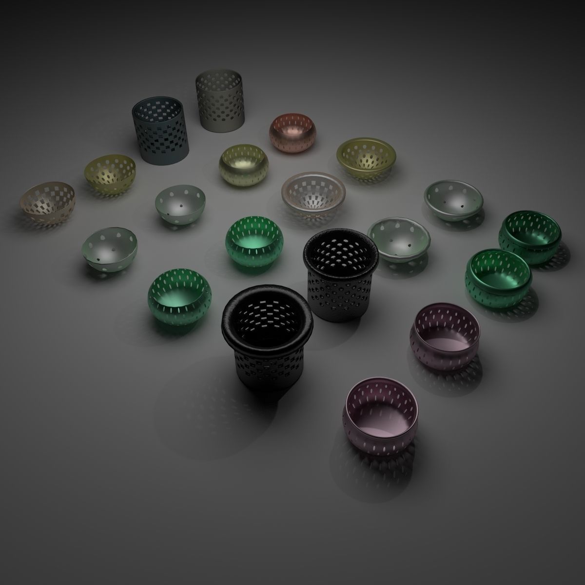 Basket Collection bowl with holes in it 3D model_2