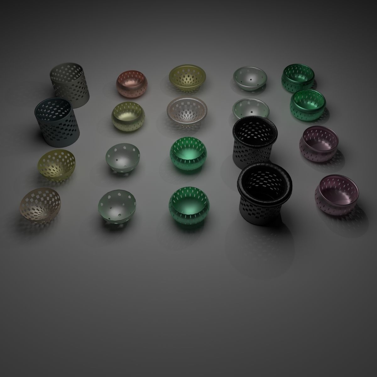 Basket Collection bowl with holes in it 3D model_5