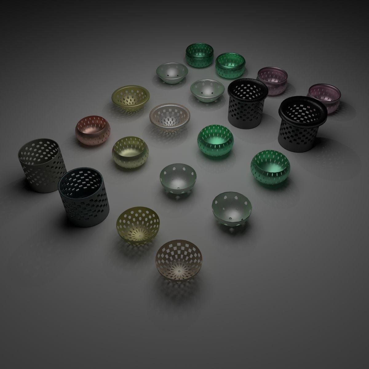 Basket Collection bowl with holes in it 3D model_1