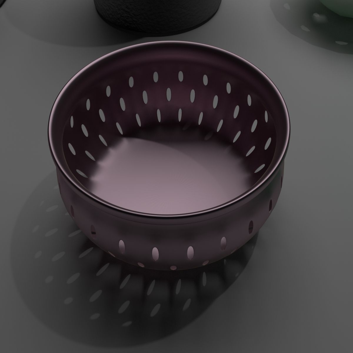 Basket Collection bowl with holes in it 3D model_7