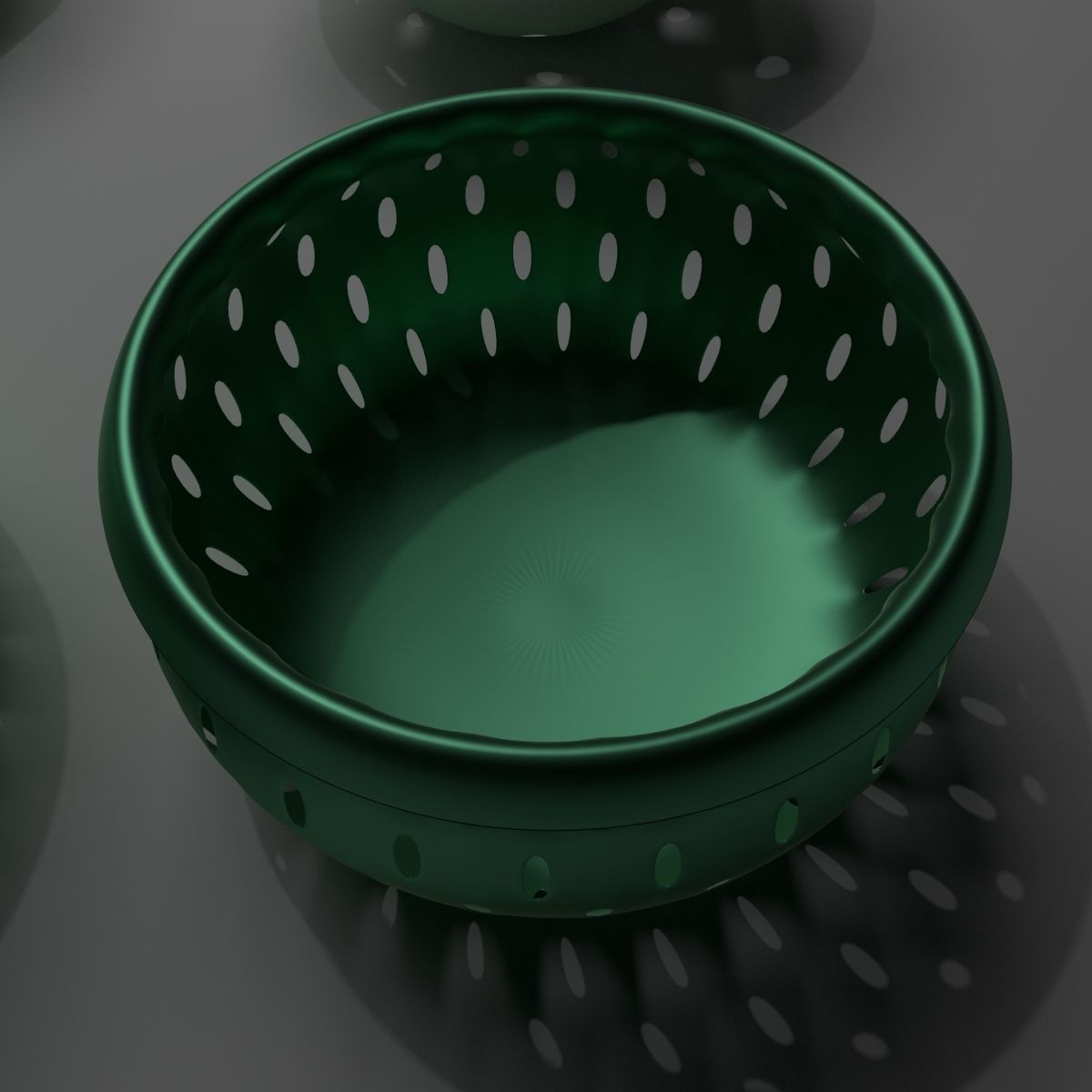 Basket Collection bowl with holes in it 3D model_9