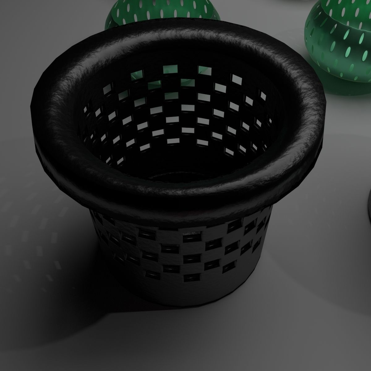 Basket Collection bowl with holes in it 3D model_10