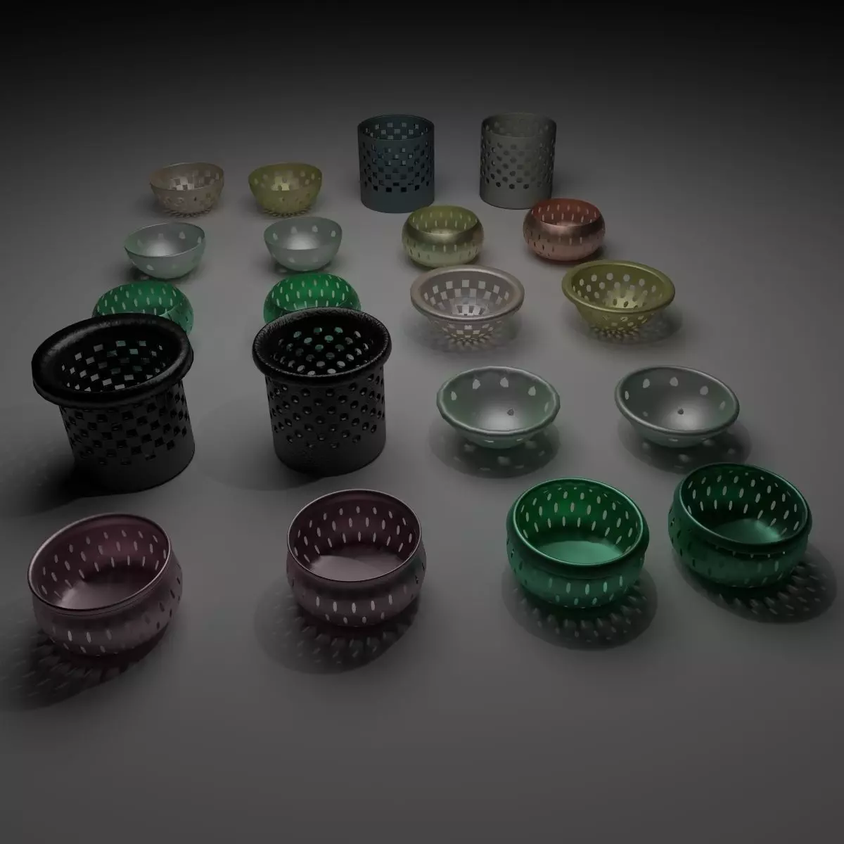 Basket Collection bowl with holes in it 3D model_0