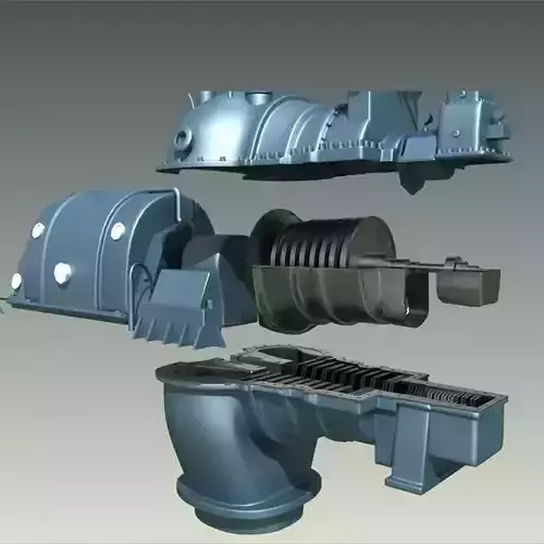 Steam turbine 3D model