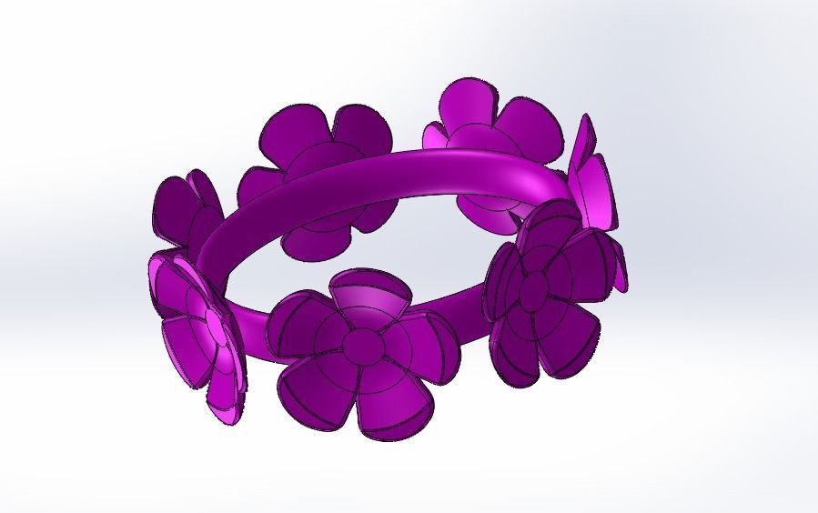 flower Bracelet 3D print model_0