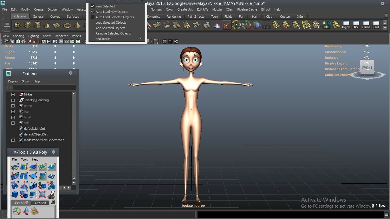 Nikkie cartoon Female Character 4 3D model_33