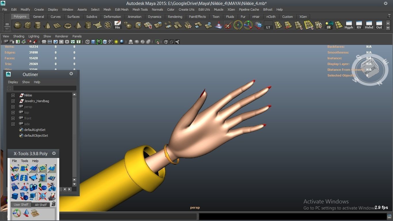 Nikkie cartoon Female Character 4 3D model_12