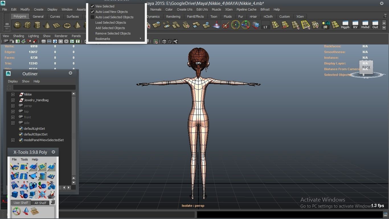 Nikkie cartoon Female Character 4 3D model_38