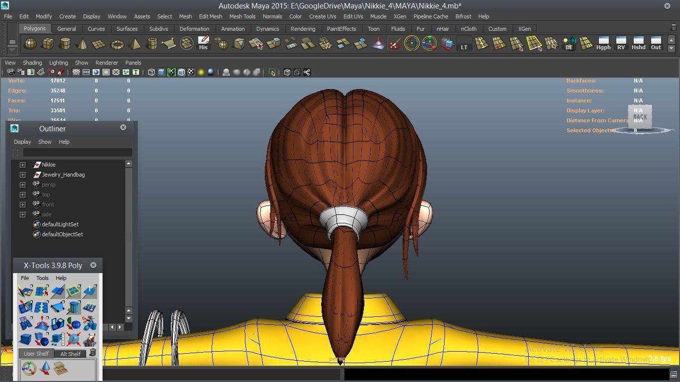 Nikkie cartoon Female Character 4 3D model_8