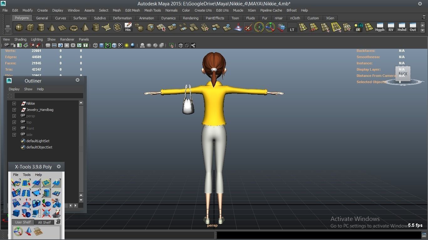 Nikkie cartoon Female Character 4 3D model_3
