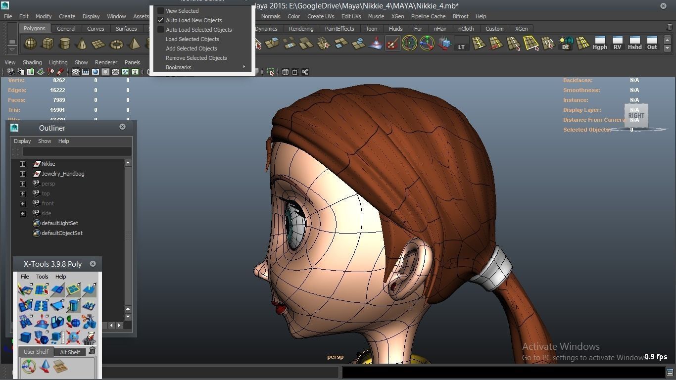 Nikkie cartoon Female Character 4 3D model_7