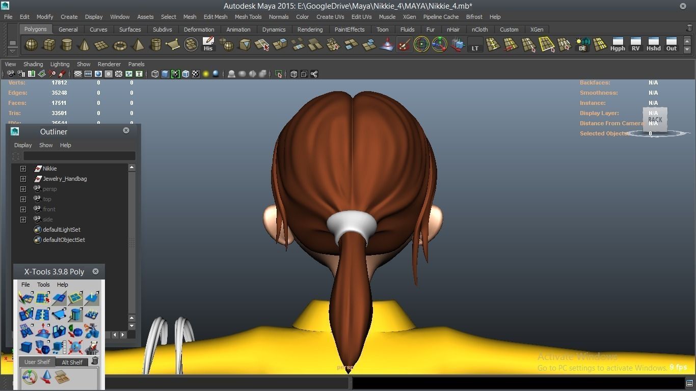 Nikkie cartoon Female Character 4 3D model_9