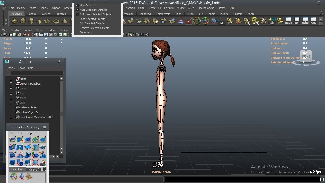 Nikkie cartoon Female Character 4 3D model_35