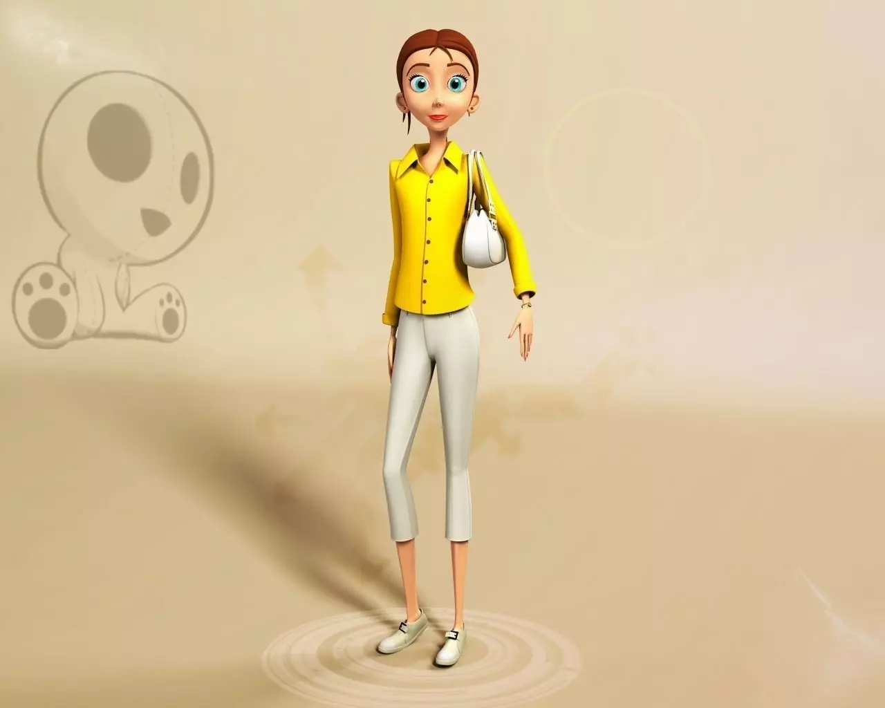 Nikkie cartoon Female Character 4 3D model_0
